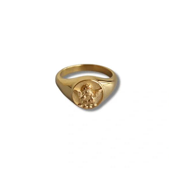 NEW 18K GOLD PLATED ANGEL RING - Picture 2 of 5